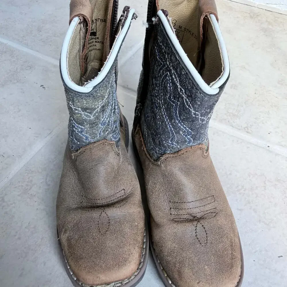Smoky Mountain Boots Kids' Distressed Charcoal‎ Square Toe